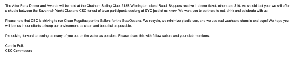 6. Publicize Your Sustainability Efforts<br>We do this on an ongoing basis on our FB pages and our GroupMe.  The first pic is from emails sent to all members and participants.